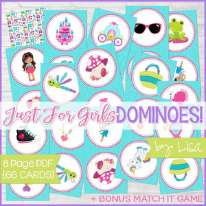 DOMINOES Game {Just for Girls} PRINTABLE-My Computer is My Canvas