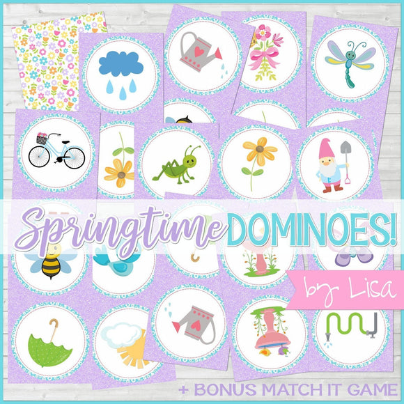 DOMINOES Game {Springtime} PRINTABLE-My Computer is My Canvas
