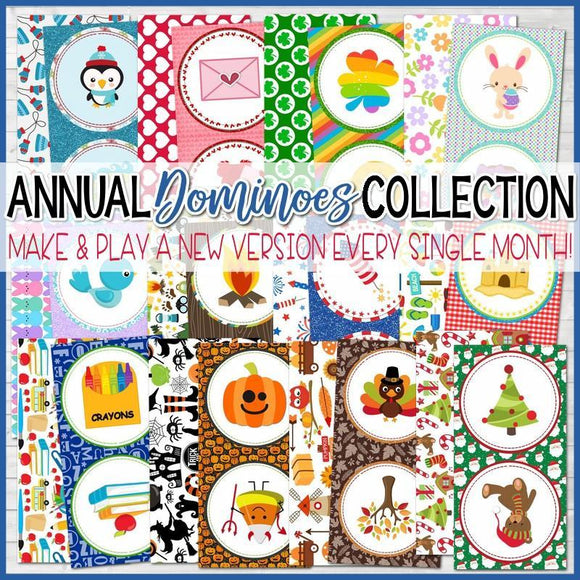 DOMINOES Games {ANNUAL COLLECTION} PRINTABLE-My Computer is My Canvas