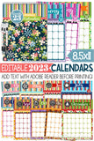 EDITABLE 2023 Decorative Monthly Calendars {8.5x11} Printable
