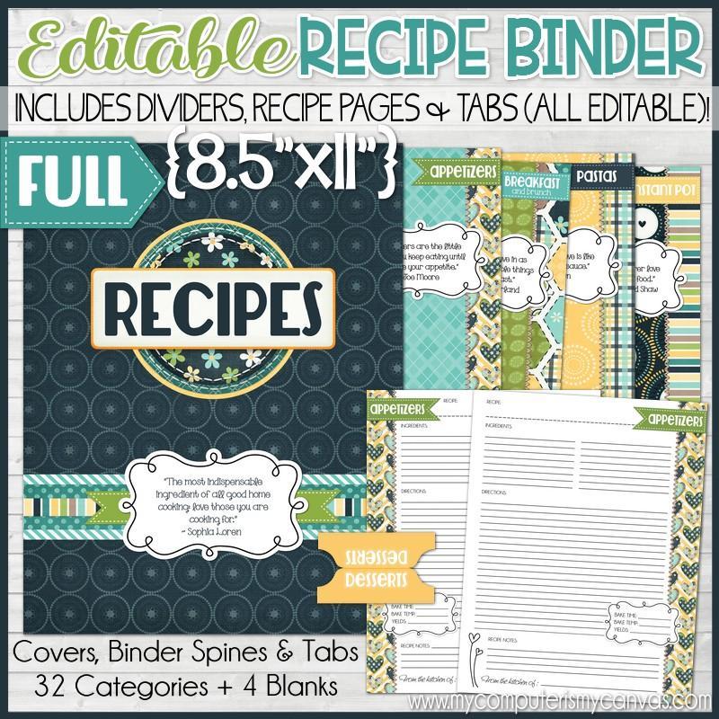 editable-recipe-binder-collection-navy-full-size-8-5x11-printable-bloom-to-balm-my-computer-is-my-canvas for Free Printable Cookbook Binder Covers EDITABLE Recipe Binder Collection NAVY Full Size 8.5x11 PRINTABLE – Bloom to Balm | My Computer is My Canvas for Free Printable Cookbook Binder Covers