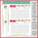 EDITABLE Recipe Card Collection RED {5x7} PRINTABLE