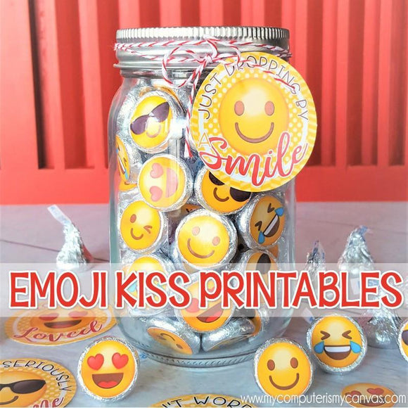 Emoji KISS + Gift Tag Set PRINTABLES-My Computer is My Canvas