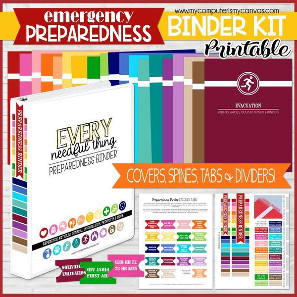 Every Needful Thing EMERGENCY PREPAREDNESS BINDER KIT Printable – Bloom to Balm | My Computer is My Canvas for Free Grab And Go Binder Printables