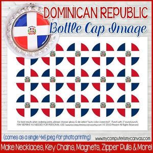 Flag Bottle Cap PRINTABLE {DOMINICAN REPUBLIC}-My Computer is My Canvas