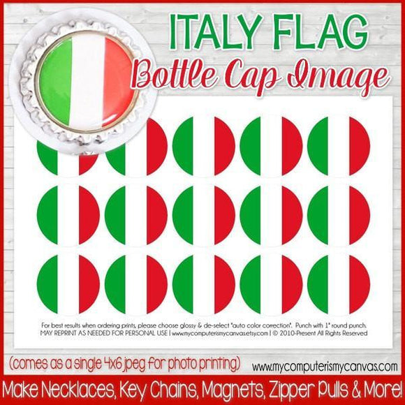 Flag Bottle Cap PRINTABLE {ITALY}-My Computer is My Canvas
