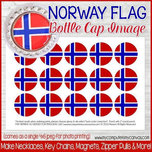 Flag Bottle Cap PRINTABLE {NORWAY}-My Computer is My Canvas