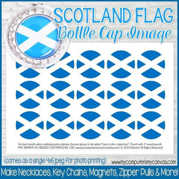Flag Bottle Cap PRINTABLE {SCOTLAND}-My Computer is My Canvas
