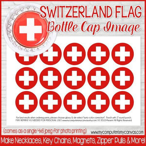 Flag Bottle Cap PRINTABLE {SWITZERLAND}-My Computer is My Canvas
