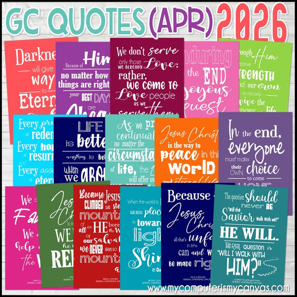 General Conference Quotes {APR 2026} FREEBIE – My Computer is My Canvas