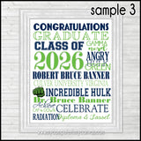2026 Graduation Subway Art {Personalized} PRINTABLE
