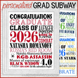 2026 Graduation Subway Art {Personalized} PRINTABLE