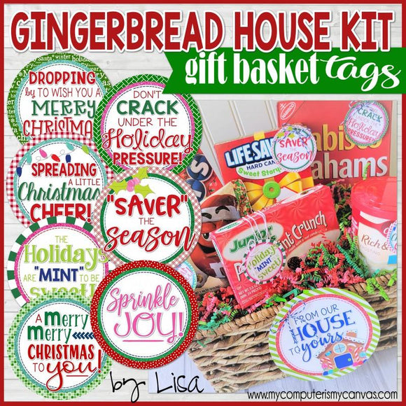 Gingerbread House Kit {Gift Basket Tag Set} PRINTABLE