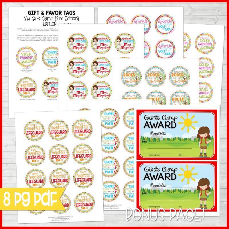 Girls Camp {Gift Tag Kit} + MINISTERING PRINTABLE – Bloom to Balm | My Computer is My Canvas