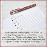 Gratitude Journal {HALF SIZE} PRINTABLE-My Computer is My Canvas