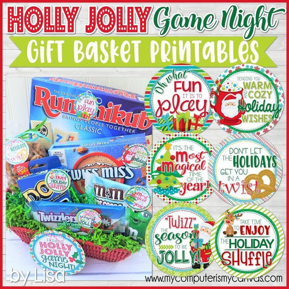 HOLLY JOLLY Game Night Basket {Gift Tag Kit} PRINTABLE