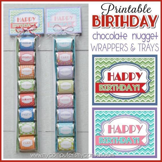 Happy Birthday Nugget Wrappers {Bright & Pastel} PRINTABLE-My Computer is My Canvas