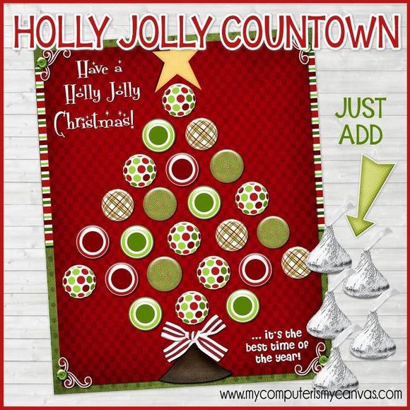 Holly Jolly Christmas Countdown PRINTABLE-My Computer is My Canvas