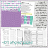 JULY 2017 to JUNE 2018 PRINTABLE Planner Kit {Purple & Teal Cover}-My Computer is My Canvas
