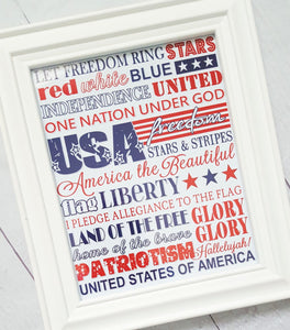 July 4th Patriotic Subway Art PRINTABLE-My Computer is My Canvas