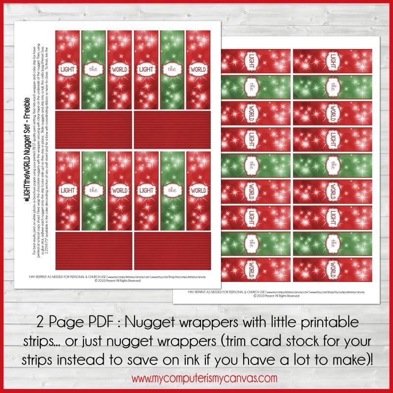 LIGHT the WORLD Nugget Wrappers {FREEBIE} Printable-My Computer is My Canvas