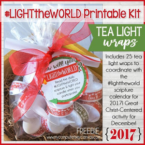 LIGHT the WORLD {Tea Light Wraps} FREE Printable Kit (2017)-My Computer is My Canvas