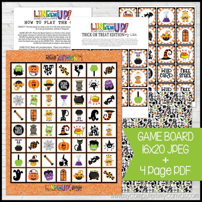 LINE 'Em UP! {TRICK or TREAT} PRINTABLE Game-My Computer is My Canvas