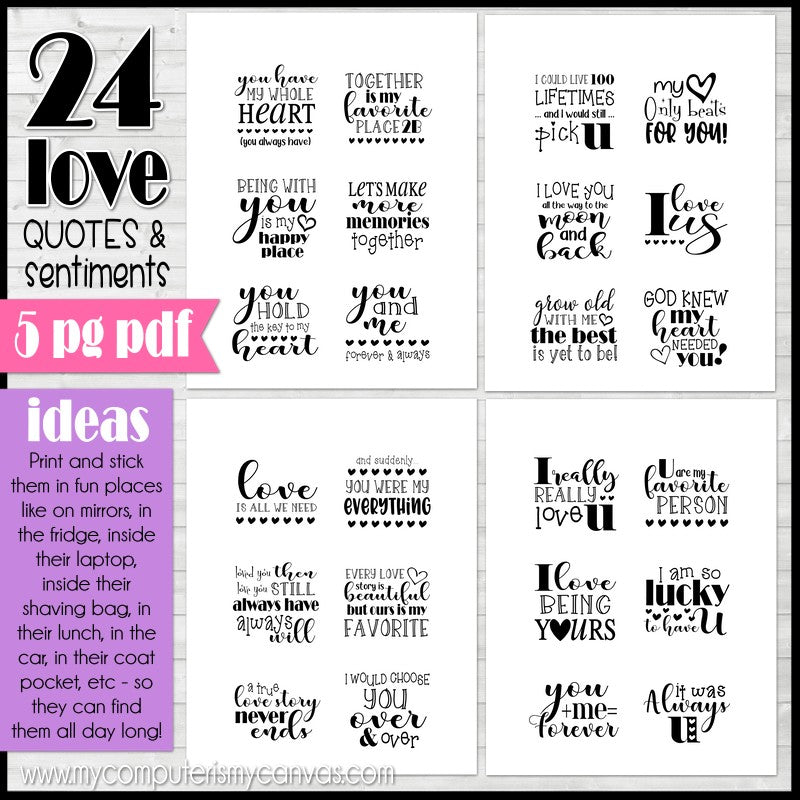 LOVE QUOTE Sticky Notes {Valentine or Anniversary} PRINTABLE – My ...