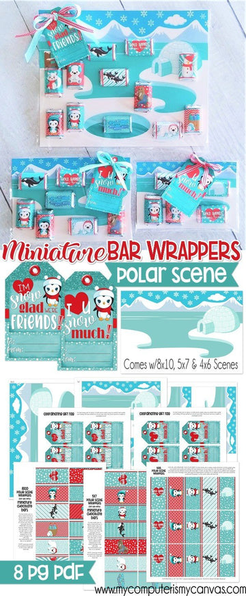MINIATURE BAR WRAPS {Polar Scene} PRINTABLE-My Computer is My Canvas