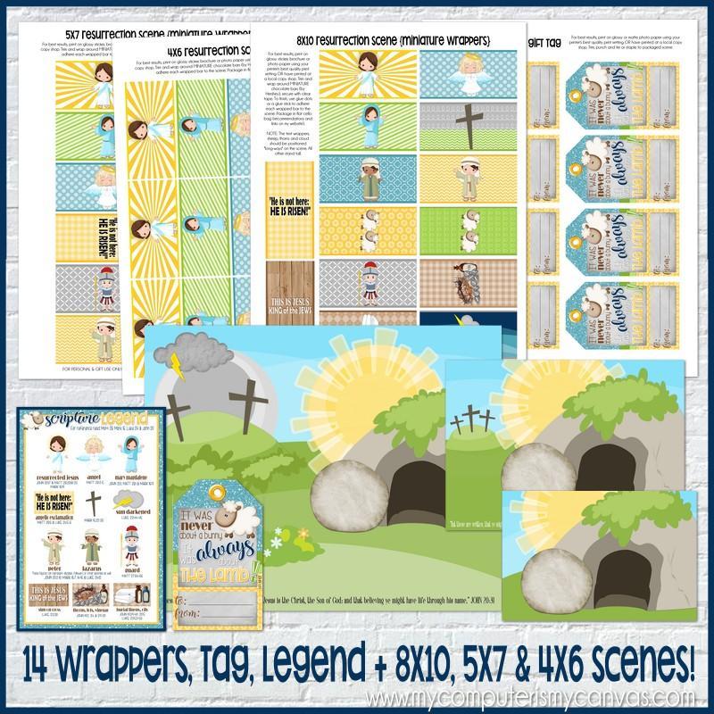 MINIATURE BAR WRAPS {Resurrection Scene} PRINTABLE-My Computer is My Canvas