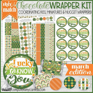 "Mix & Match" Chocolate Wrapper & Tag Kit {MARCH} PRINTABLE
