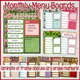 Monthly Menu Board Collection - PRINTABLE-My Computer is My Canvas