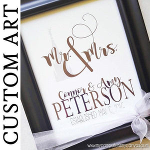 Mr & Mrs Wedding Day Art {Personalized} PRINTABLE-My Computer is My Canvas