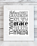 NAMES of the GRANDKIDS Subway Art {Personalized} PRINTABLE