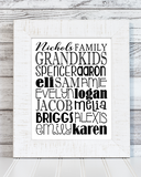 NAMES of the GRANDKIDS Subway Art {Personalized} PRINTABLE