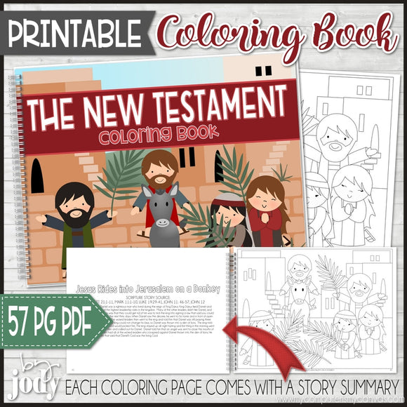 NEW TESTAMENT Scripture Stories Coloring Book {PRINTABLE}