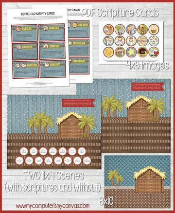 Nativity Bottle Cap Images {Scripture Advent} PRINTABLE-My Computer is My Canvas