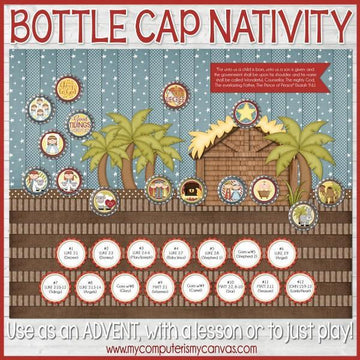 Nativity Bottle Cap Images {Scripture Advent} PRINTABLE-My Computer is My Canvas