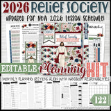 2026 RELIEF SOCIETY Presidency Planning Kit {EDITABLE} PRINTABLE (UPDATED)