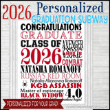 2026 Graduation Subway Art {Personalized} PRINTABLE