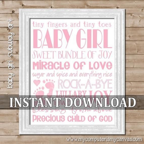 Pink Baby Girl Subway Art PRINTABLE {Clearance}-My Computer is My Canvas