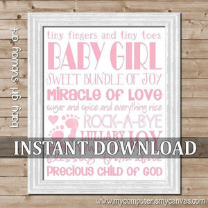 Pink Baby Girl Subway Art PRINTABLE {Clearance}-My Computer is My Canvas