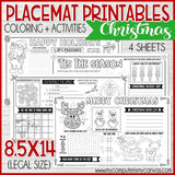 Placemat Activity Sheets {CHRISTMAS} PRINTABLE