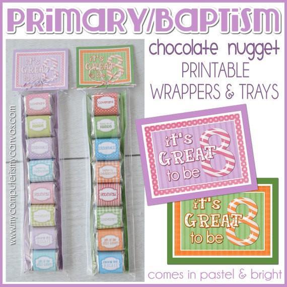 Primary Baptism Nugget Wrappers {Great to Be 8} PRINTABLE-My Computer is My Canvas