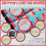 Primary Candy Bar Wrapper {2016 Theme} PRINTABLE-My Computer is My Canvas