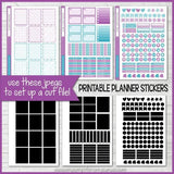 Printable April Planner Sticker Kit, Made 2 Match Erin Condren Life Planner, ECLP Stickers Purple/Blue - Instant Download-My Computer is My Canvas