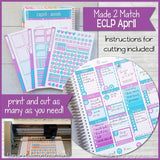 Printable April Planner Sticker Kit, Made 2 Match Erin Condren Life Planner, ECLP Stickers Purple/Blue - Instant Download-My Computer is My Canvas