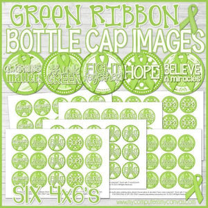 Ribbon Bottle Cap {GREEN} PRINTABLE-My Computer is My Canvas