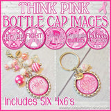 Ribbon Bottle Cap {PINK} PRINTABLE Breast Cancer Awareness-My Computer is My Canvas