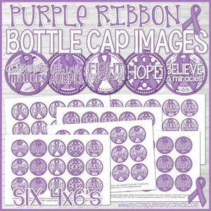 Ribbon Bottle Cap {PURPLE} PRINTABLE-My Computer is My Canvas